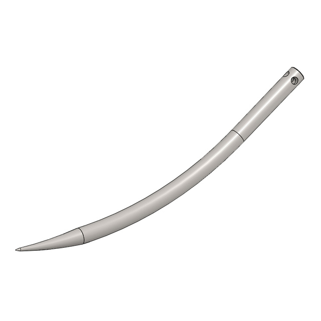 Dent de Fourche Ø28 LG 600 Courbee 1T Ø12,5 RAL 7021 référence fournisseur 446437